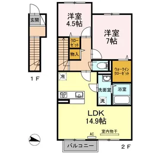 フォンテーヌ金倉 C棟【2階】の間取り
