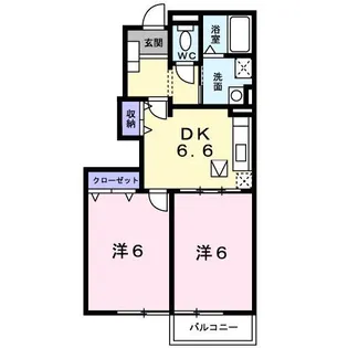 ペルシュワール デゥーB【1階】の間取り