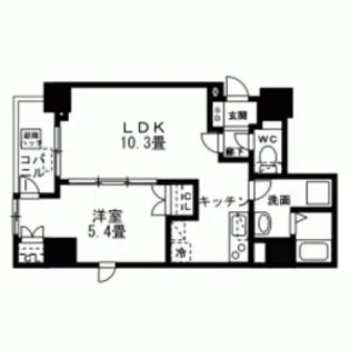 AXIA日本橋茅場町【6階】の間取り