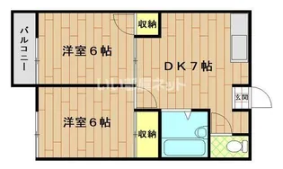 ハイツパーシモン【1階】の間取り