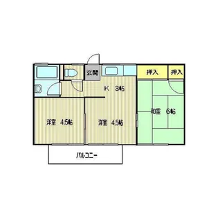 ふせハイツA【2階】の間取り