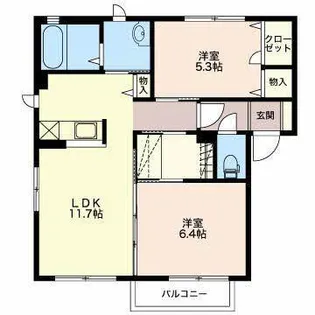 マハロ中郷 A【2階】の間取り