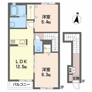 フロレゾン B棟【2階】の間取り