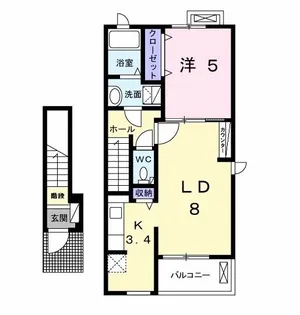 ジェルメ スウィート バジル【2階】の間取り