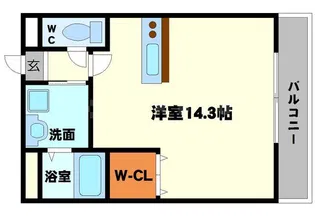 アンプルールフェール江坂【3階】の間取り