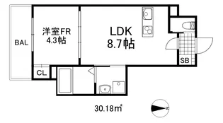 アクシアシティ神戸松原【2階】の間取り