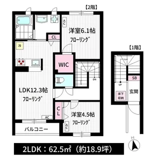 北山ヴィレッジ G【2階】の間取り