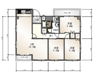 ウエスト浜寺元町【3階】の間取り