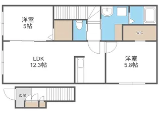クラージュ江別II【2階】の間取り