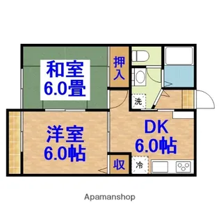 エンジェルハイツ東部台 B棟【2階】の間取り