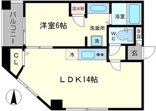 CASA内本町【3階】の間取り