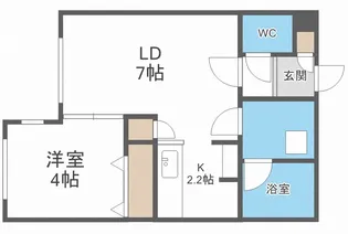 Angelic garden新札幌【1階】の間取り