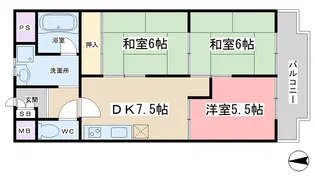 山本グランドハイツ【2階】の間取り