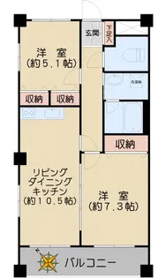 West Wood Mansions【1階】の間取り
