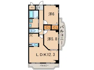 シャンテmaruwa【1階】の間取り