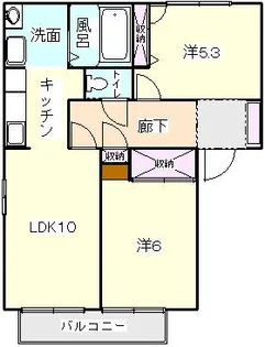 グランデュール昴C【2階】の間取り