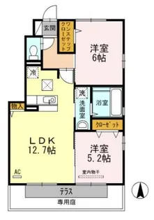 ホワイト バード B棟【1階】の間取り