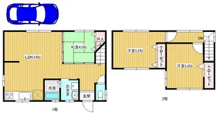 兵庫県西宮市上之町【一戸建】の間取り