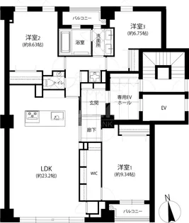 The GoldmanCastle SAKURAZAKA FOREST【2階】の間取り