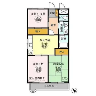 メゾンドゥ・ボヌール【1階】の間取り