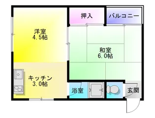 久宝寺コーポラスA棟【3階】の間取り