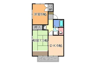 2DKの間取り画像