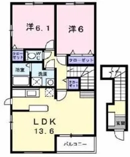 福島県郡山市東原3【アパート】の間取り
