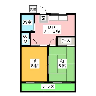 ハピネス千代【1階】の間取り
