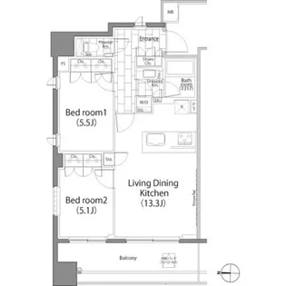 パークハビオ平河町【13階】の間取り