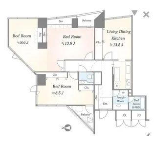 shibaura Crystal品川レジデンス【18階】の間取り