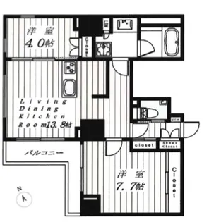 東京都台東区上野5【マンション】の間取り