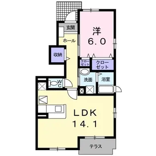 サンレミB【1階】の間取り