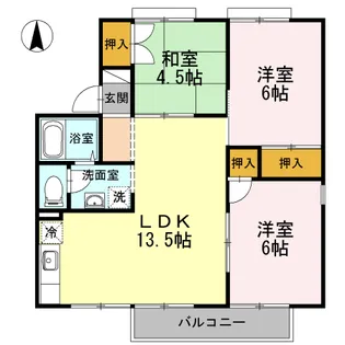 グレイスタウン A/B/C/D【1階】の間取り
