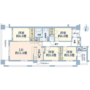 ゼファー武蔵境【2階】の間取り
