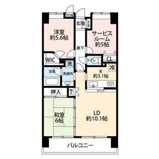 アイディーコート本厚木参番館【3階】の間取り