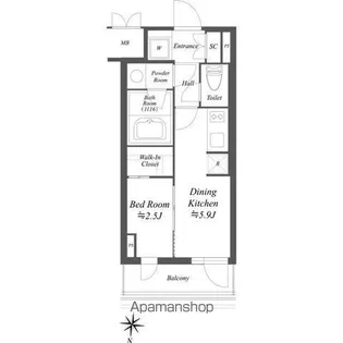 東京都文京区本駒込5【マンション】の間取り
