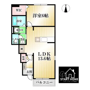 コンフォール矢三C【1階】の間取り