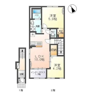 クレストコートII【2階】の間取り