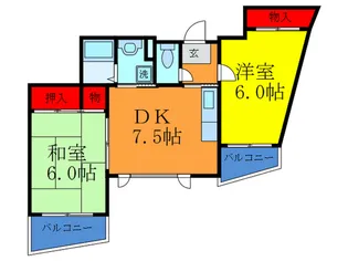 パティオス豊里館【6階】の間取り