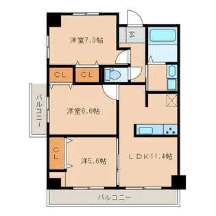 Feliz泉大津【9階】の間取り