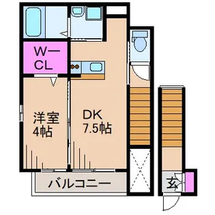 神奈川県川崎市中原区上丸子山王町2【アパート】の間取り