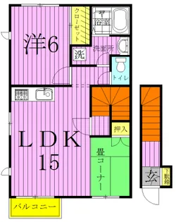 アンサンブル・コートB【2階】の間取り