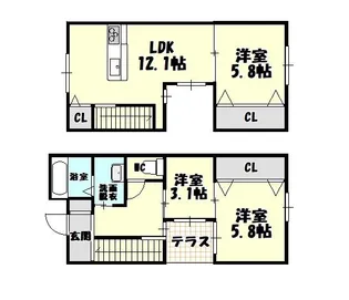 福岡県糟屋郡志免町大字吉原【一戸建】の間取り