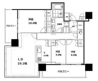 パークコート浜離宮ザ タワー【20階】の間取り