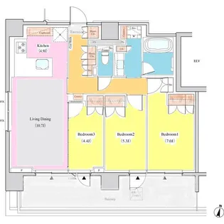 東京都渋谷区代々木3【マンション】の間取り