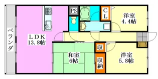 ディアコート津田沼【1階】の間取り