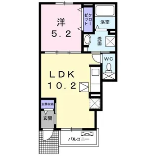 カルムガーデン【1階】の間取り