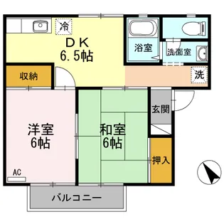 ピースタウン・アイリスB【1階】の間取り