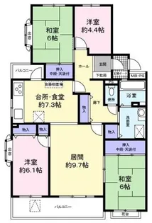 東鷲宮駅前ハイツ 2号棟【2階】の間取り