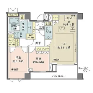 ザ・パークハウス千代田六番町【2階】の間取り